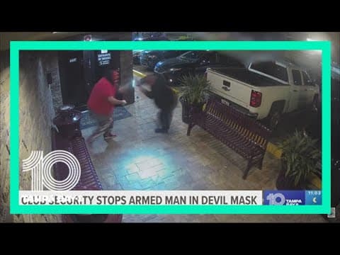 Security guards stops armed man in devil mask from entering Tampa club