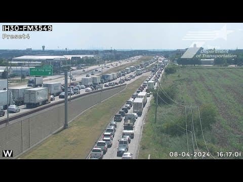 Major crash causes full lane closures on I-30 westbound in Rockwall