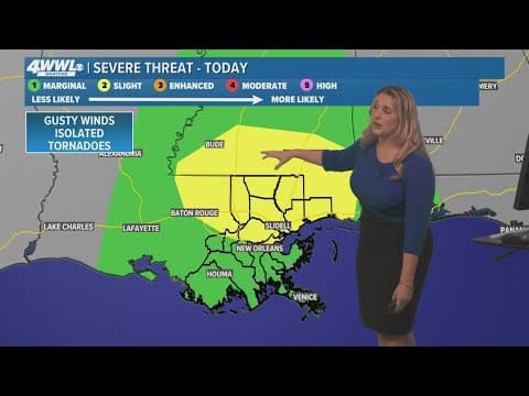 New Orleans Weather:  Rain and storms Wednesday, few severe storms possible