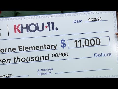 KHOU 11 adopts Osborne Elementary School, surprises principal with $11K check