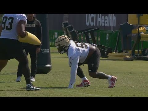 Khalen Saunders at Saints training camp