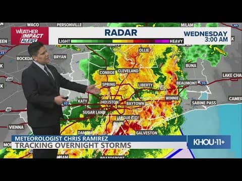 Weather Impact Alert: Heavy rain and lightning hit the Galveston area