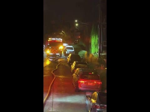 Aftermath of car catching fire in Seattle