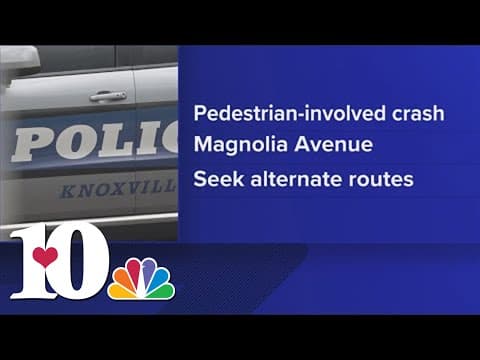 Lanes closed in both directions on Magnolia Avenue while officers work pedestrian-involved crash