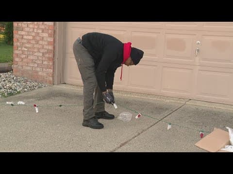 Marine surprised with holiday lights display in Plainfield