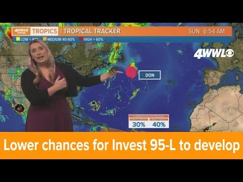 Sunday morning tropical update: Lower chances for Invest 95-L to develop as it moves toward the Cari