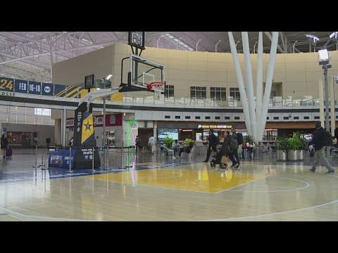 Indy airport installs basketball court ahead of NBA All-Star Game
