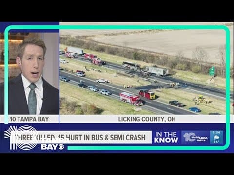 Semi-truck crashes into bus carrying students in Ohio, killing 3 and sending 15 to hospital