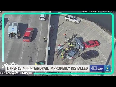 Crash caught on camera involved an improperly installed guardrail, experts say