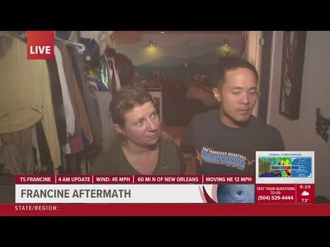 'Fighting a losing battle' Newly-engaged couple has home flood in New Orleans from Francine