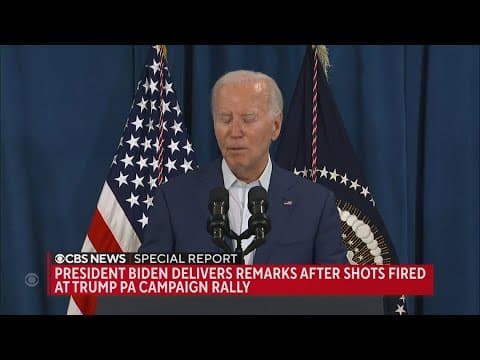President Biden on shooting at Trump rally: 'No place in America for this type of violence'