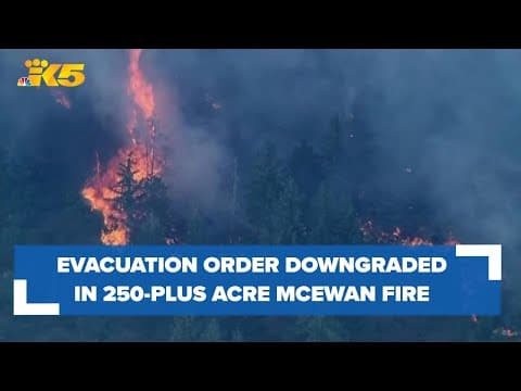 Evacuation order downgraded as crews battle 250-plus acre McEwan Fire in Mason County