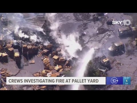 Large pallet fire shuts down southbound U.S. 41 in Tampa