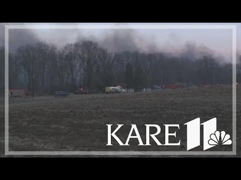 Large wildfire burning in Waseca