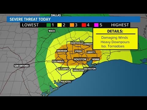 LIVE: Meteorologist Kim Castro has timing of potential severe weather in Southeast Texas today