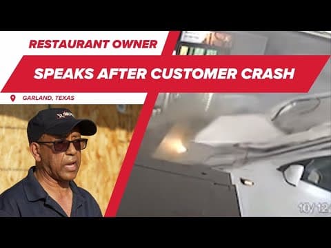 Texas restaurant owner explains customer's car crash into business | Full interview