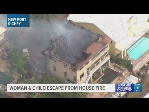 Woman and child escape from New Port Richey house fire
