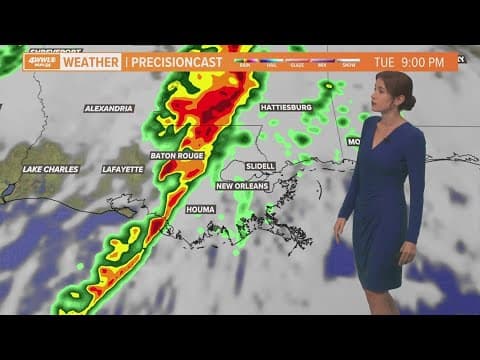 Line of strong to severe storms charges in Tuesday night