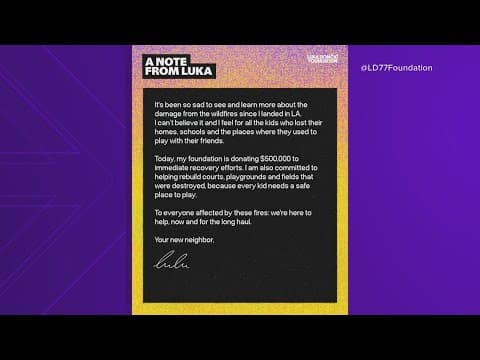 Luka Doncic is already giving back to the L.A. community in a major way