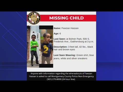 Police search for missing 6-year-old boy with non-verbal autism in Gaithersburg