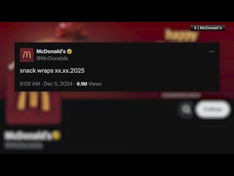McDonald's is bringing back the snack wrap in 2025