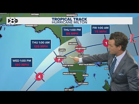 Tracking Hurricane Milton: Projected landfall on Florida's Gulf Coast Wednesday night.
