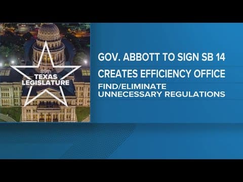 Gov. Abbott to sign SB 15 into law -- a Texas version of DOGE