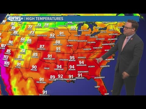 New Orleans Weather: Building heat sends temps into the mid and upper 90s