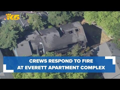 Crews put out hot spots at Everett apartment complex