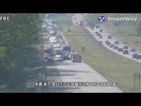 I-40 East closed again in Loudon County after crash near I-75 split