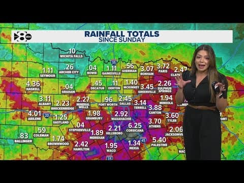 Rain falls heavily across North Texas, adding to rainfall totals