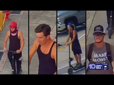 Police say they are searching for four people allegedly involved in a stabbing in New Port Richey