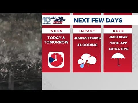 Tracking heavy rain that could lead to flooding across Tampa Bay