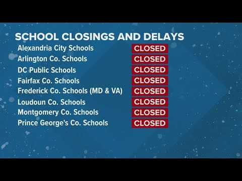 School closings across the DMV for snow on Friday