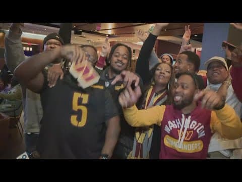 Commanders fans are ecstatic as Washington leads in the 4th quarter of playoff game