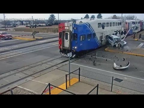 SUV hit by train, driver exits before impact in Utah