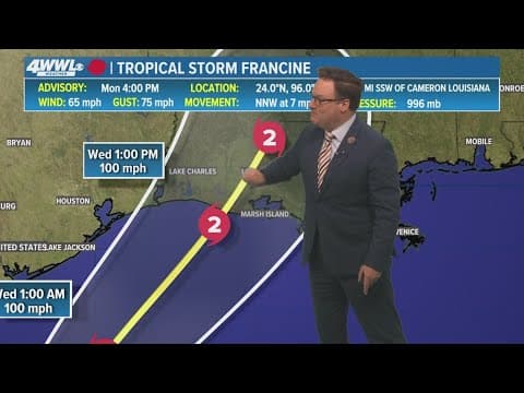 5 PM Tropical Update: Francine track shifts west