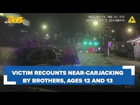 'I'm shocked I'm OK': Victim recounts near-carjacking in Seattle by brothers, ages 12 and 13