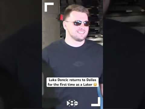 HEEE’S BACK | Luka has returned to the American Airlines Center for the first time as a Laker 😮