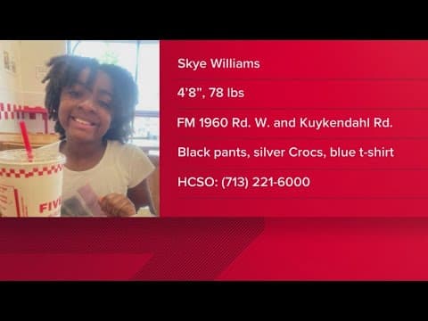 8-year-old girl missing from north Harris County, HCSO says