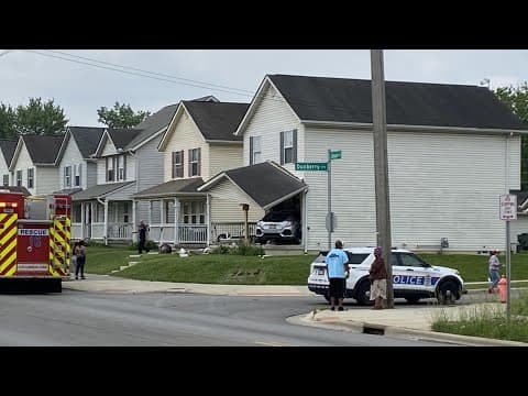 Northeast Columbus home heavily damaged after being hit by suspected stolen vehicle