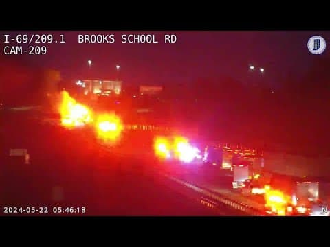 Semi fire closes all lanes of I-69 in Fishers