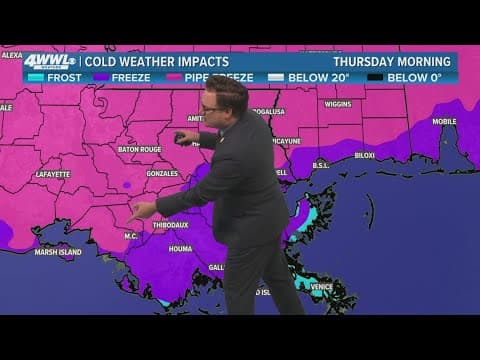 New Orleans Weather: Hard freezes Thursday, Friday mornings