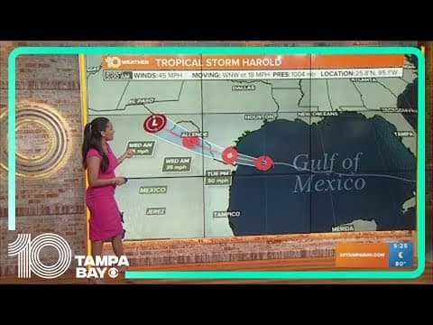Tracking the Tropics: Tropical Storm Harold forms in Gulf of Mexico | Aug. 22, 5 a.m. advisory
