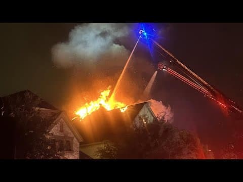 VIDEO: Crews fight house fire in North Texas