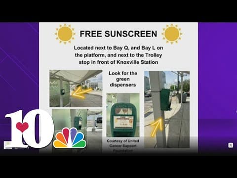 Free sunscreen available at KAT's Knoxville Station to protect people while waiting for buses