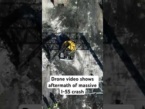 Drone video shows cleanup on I-55 after crash involving at least 158 vehicles