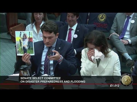 Bellville parents of Virginia Hollis, Camp Mystic camper, speak in front of Senate committee