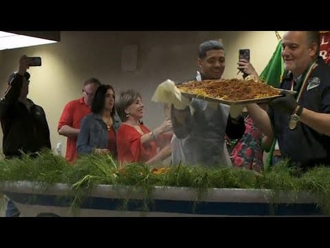500 pounds of pasta at Italian American Pasta Party in New Orleans