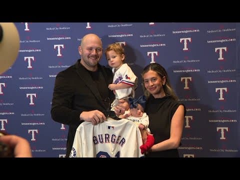 Jake Burger will wear No. 21 with the Texas Rangers for his daughter born with Down syndrome